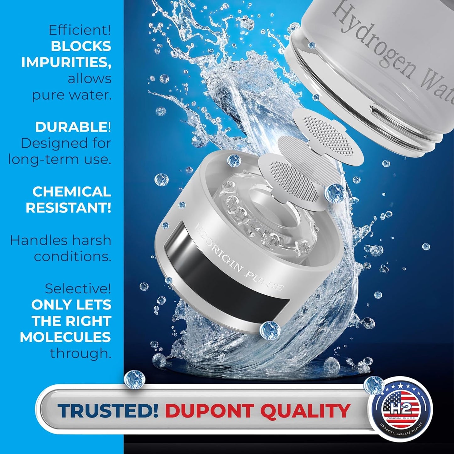 Hydrogen Water Bottle Generator Silver