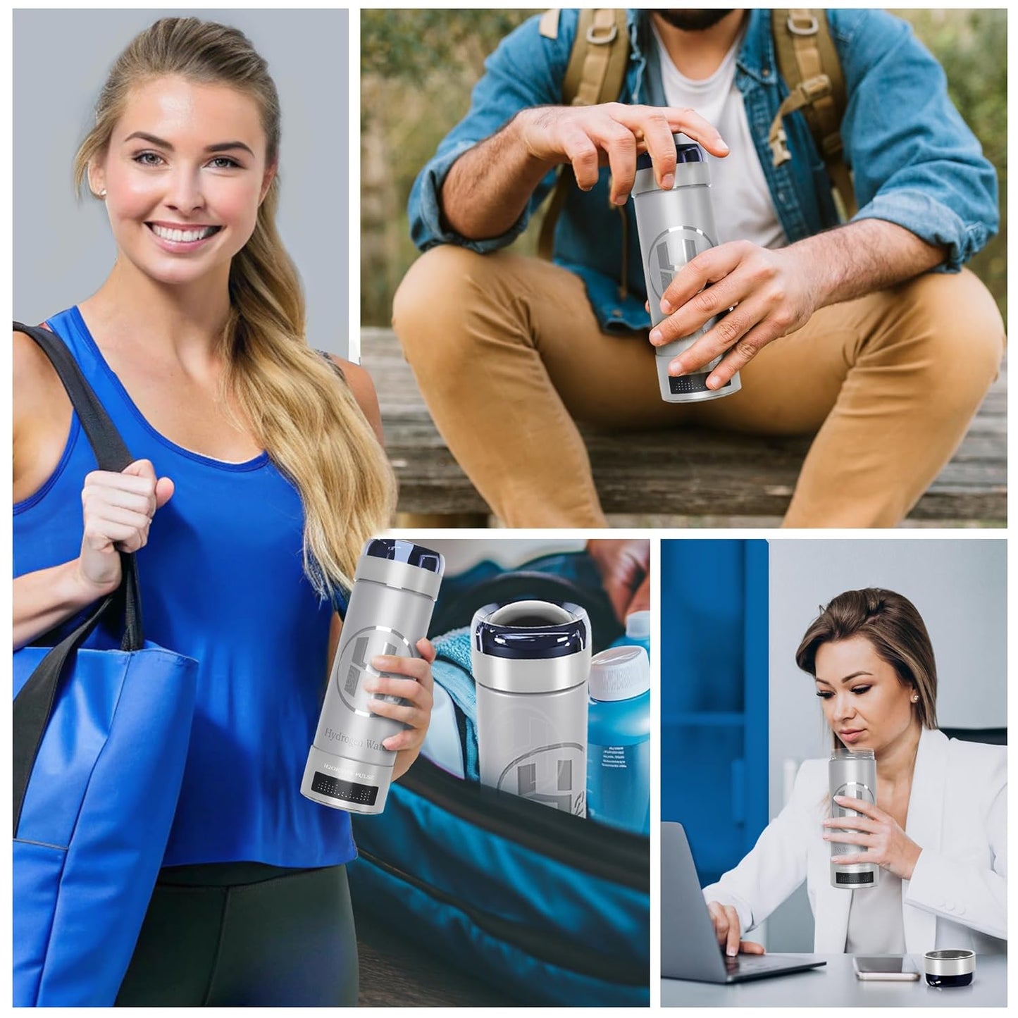 Hydrogen Water Bottle Generator Silver