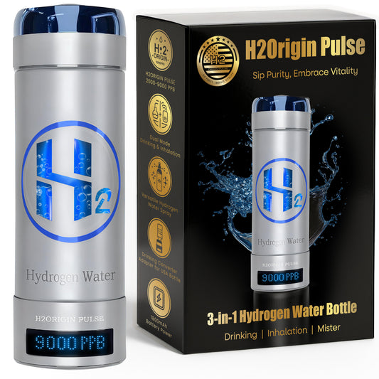 Hydrogen Water Bottle Generator, Up to 9000 PPB Hydrogen Bottle Water Ionizer with SPE/PEM Technology, 3-in-1 Portable Universal Adapter and Refreshing Mist Spray