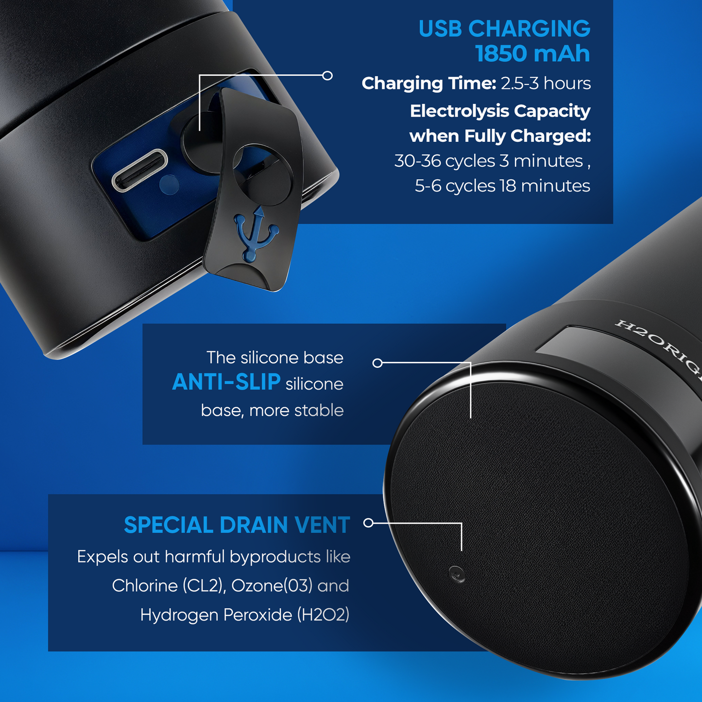 Hydrogen Water Bottle Generator, Up to 9000 PPB Hydrogen Bottle Water Ionizer with SPE/PEM Technology, 3-in-1 Portable Universal Adapter and Refreshing Mist Spray